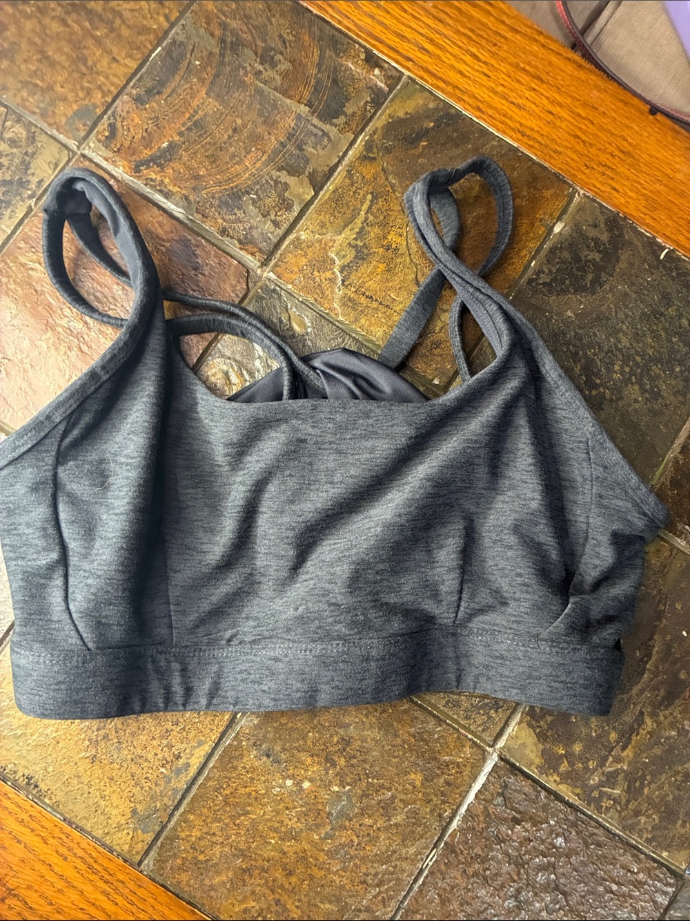 Athletic Works Buttercore - Women’s Double-Strap Grey Sports Bralette NWOT